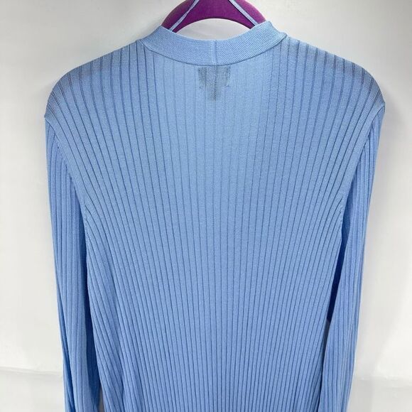 Worthington Womens Cardigan Sweater Duster Longline Button Up V Neck Blue XL - Picture 3 of 10